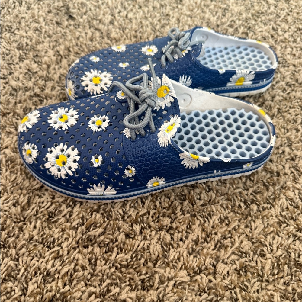 Blue Floral Kids Shoes